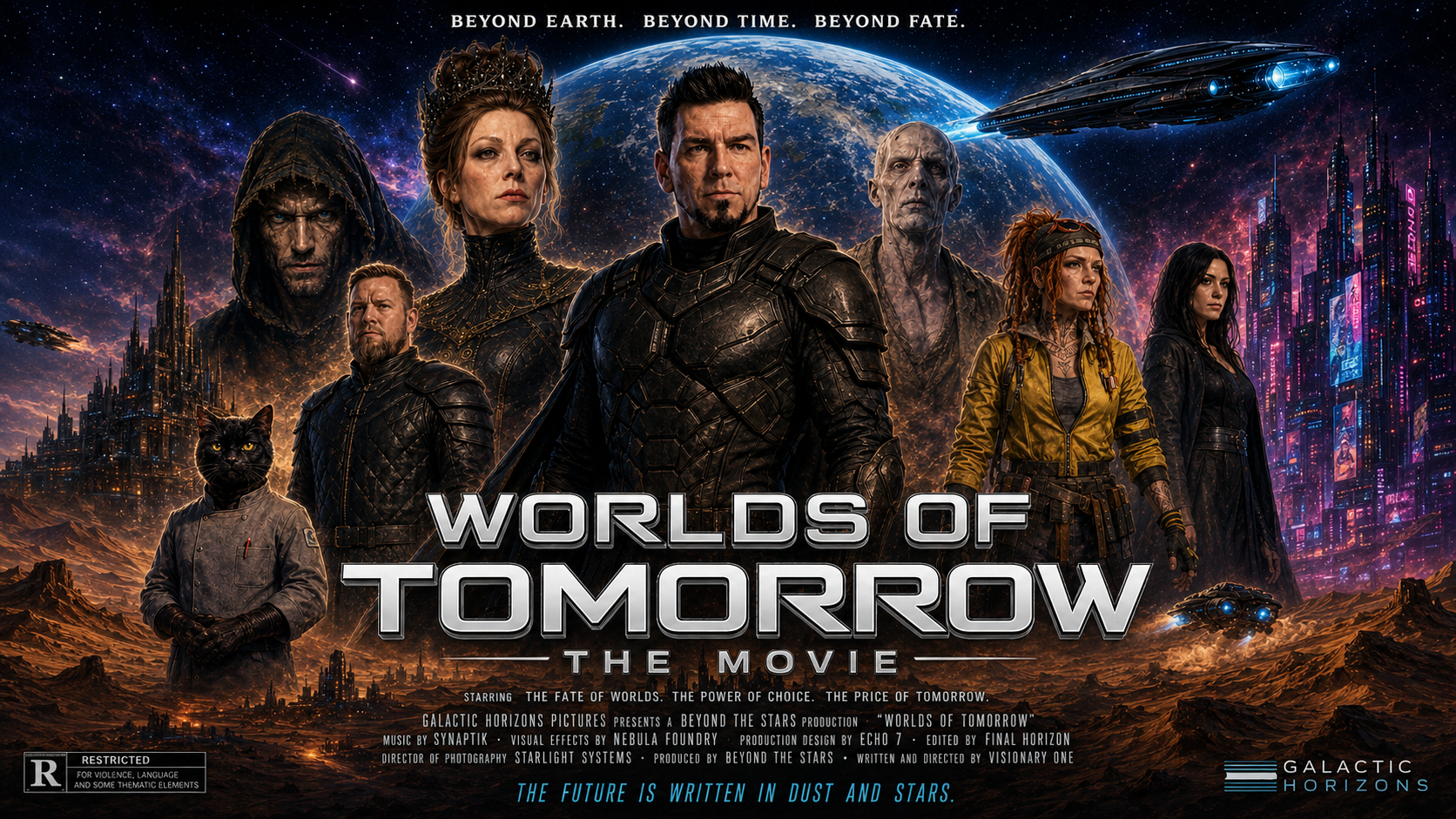 Worlds of Tomorrow: The Movie cinematic ensemble poster