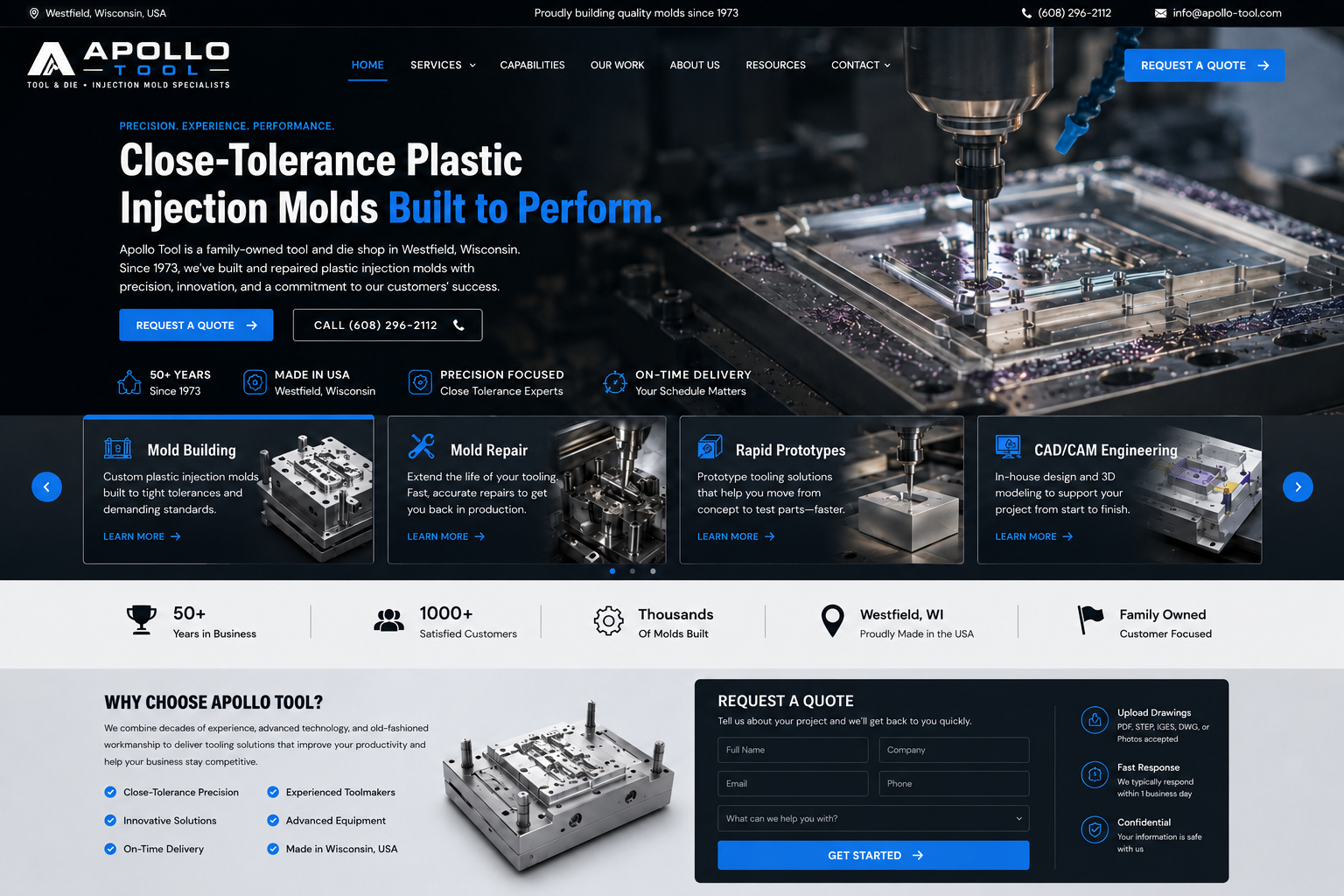 Apollo Tool industrial website concept