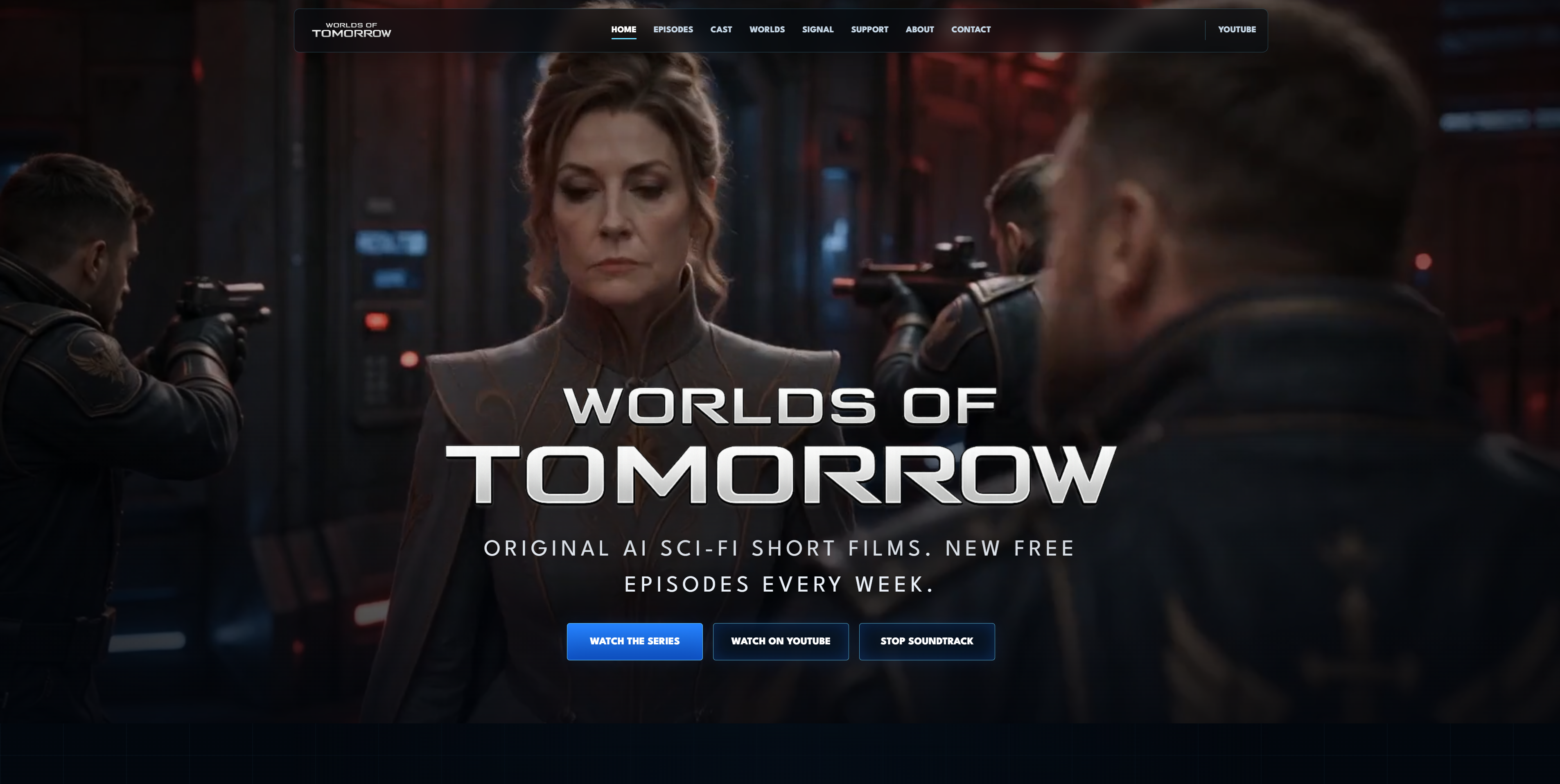 Worlds of Tomorrow cinematic science-fiction project homepage